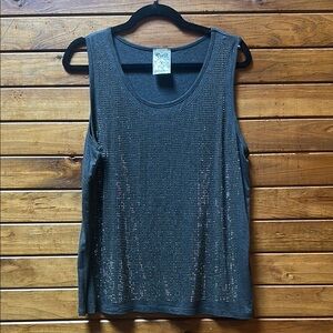 Vocal - Gray with Silver Stones Tank Top - L